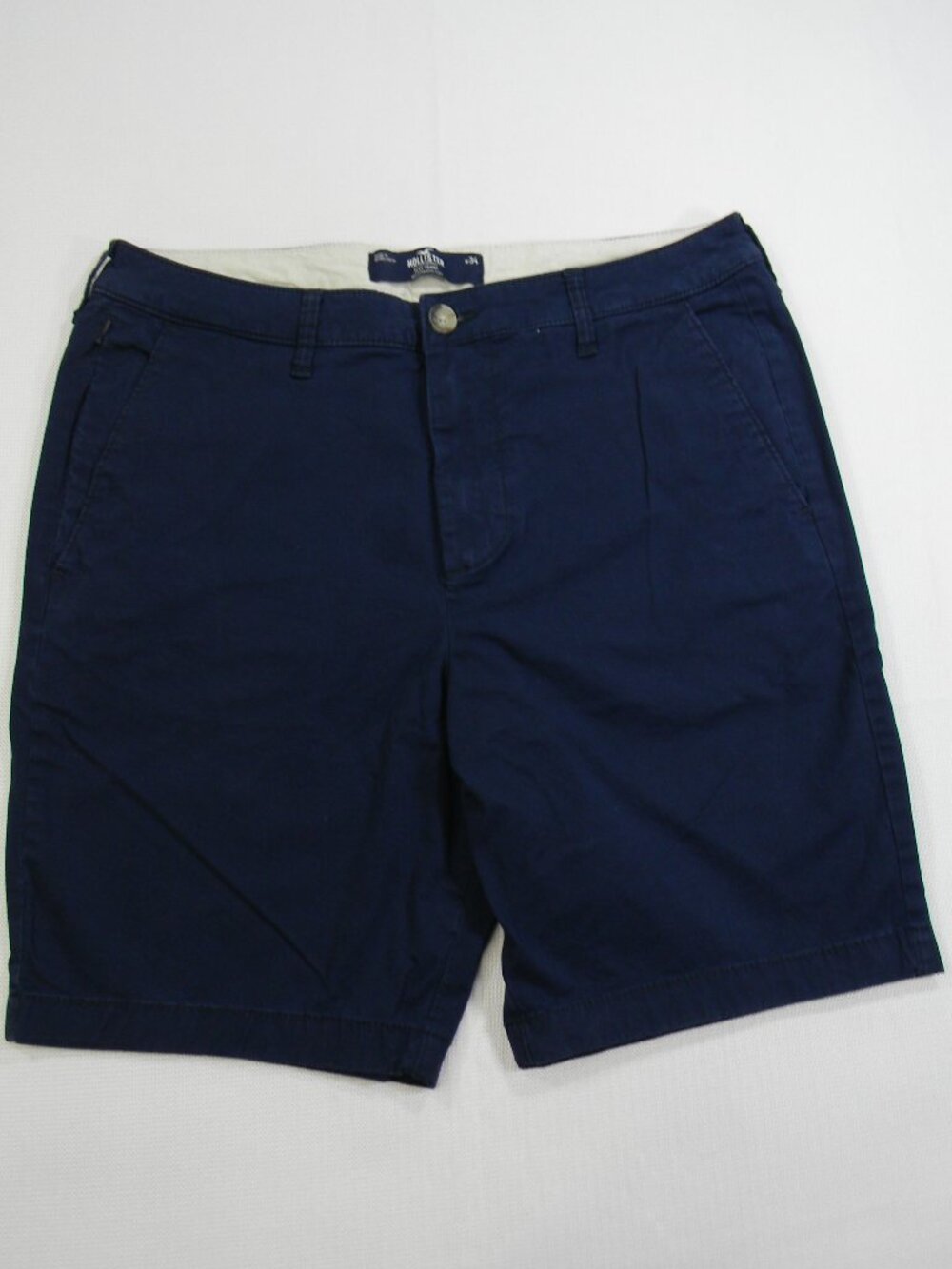Hollister Epic Flex Chino Shorts Navy Flat Front Men’s 34